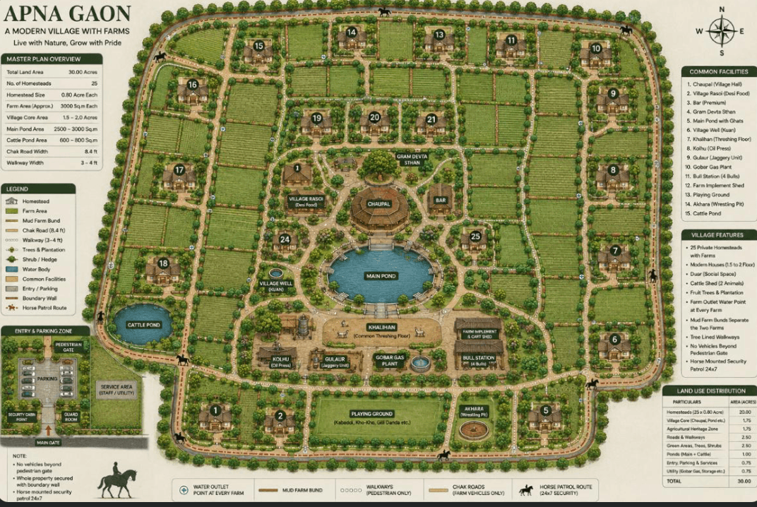 Supplied APNA GAON masterplan used in the Invarā Gram portfolio