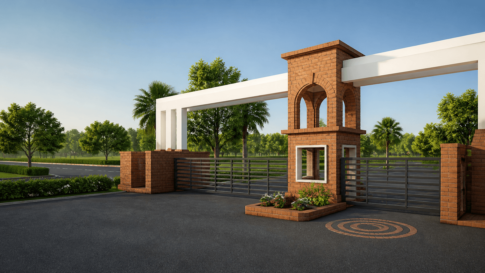 Illustrative landscaped entrance to Jigyasa Yog City